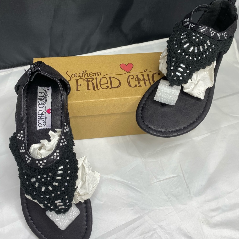 Brand new black sz 8 Southern Fried Chics sandals